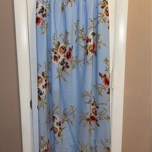 Long Blue Floral Dress